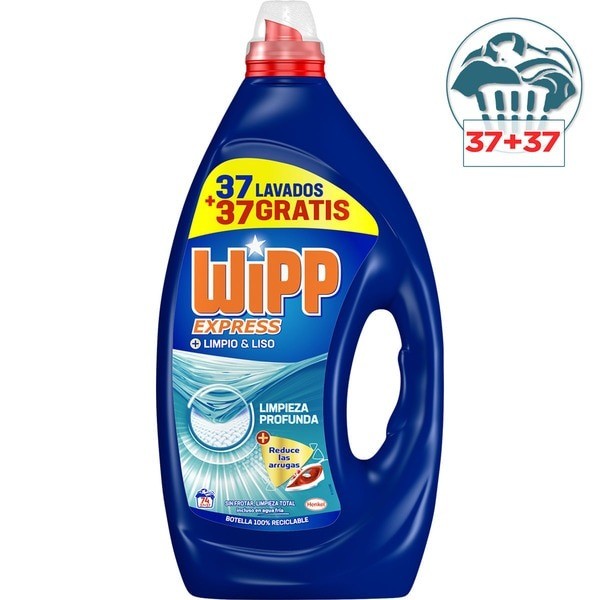 Wipp Express detergente Limpieza Profunda limpio y liso 37 + 37 lavados